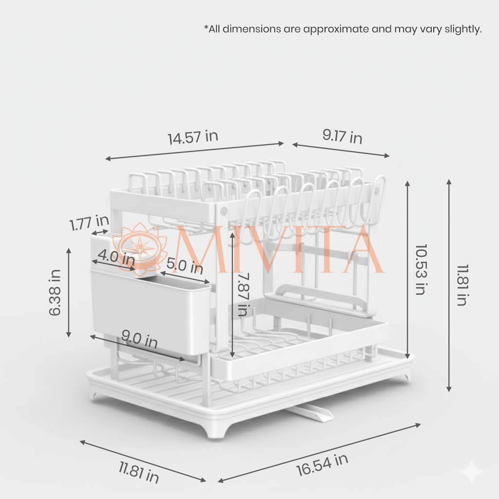 2-Tier Countertop Dish Drying Rack: Elevated Kitchen Clarity