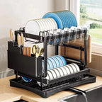 2-Tier Countertop Dish Drying Rack: Elevated Kitchen Clarity
