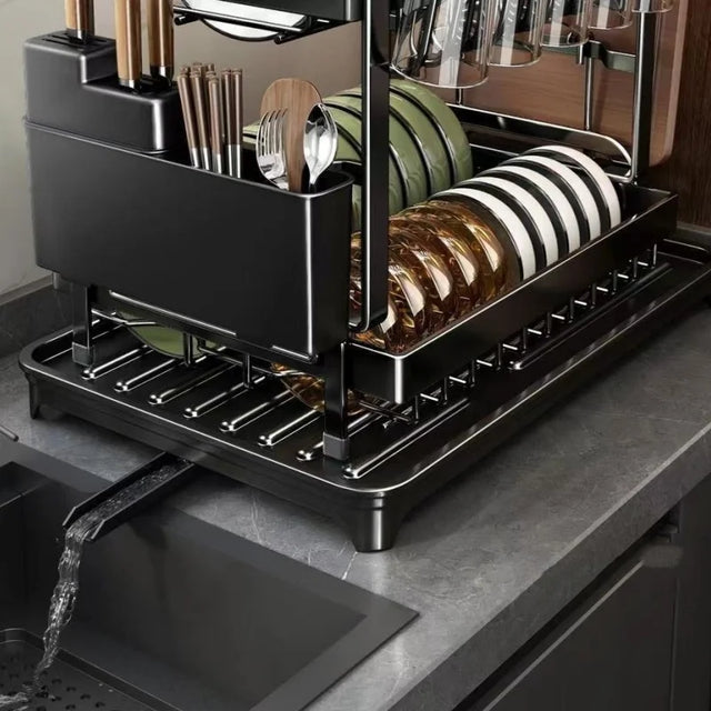 2-Tier Countertop Dish Drying Rack: Elevated Kitchen Clarity
